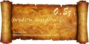 Orbán Szirén névjegykártya